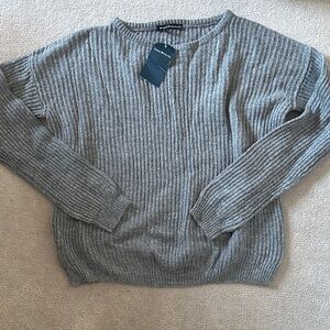 Gray Ribbed Brandy Melville Knit Sweater!